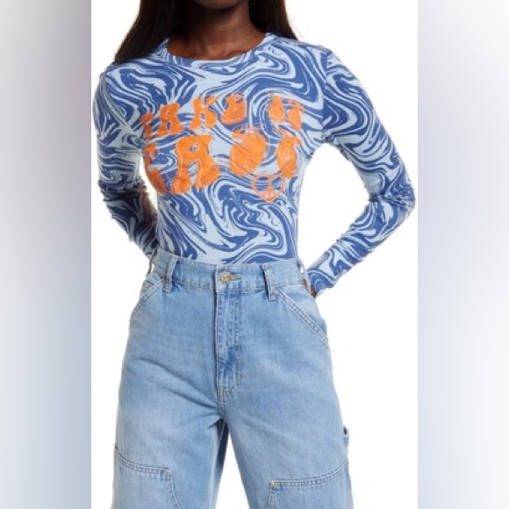 BDG Urban Outfitters SWIRL MARBLE BABY Long-sleeve Shirt